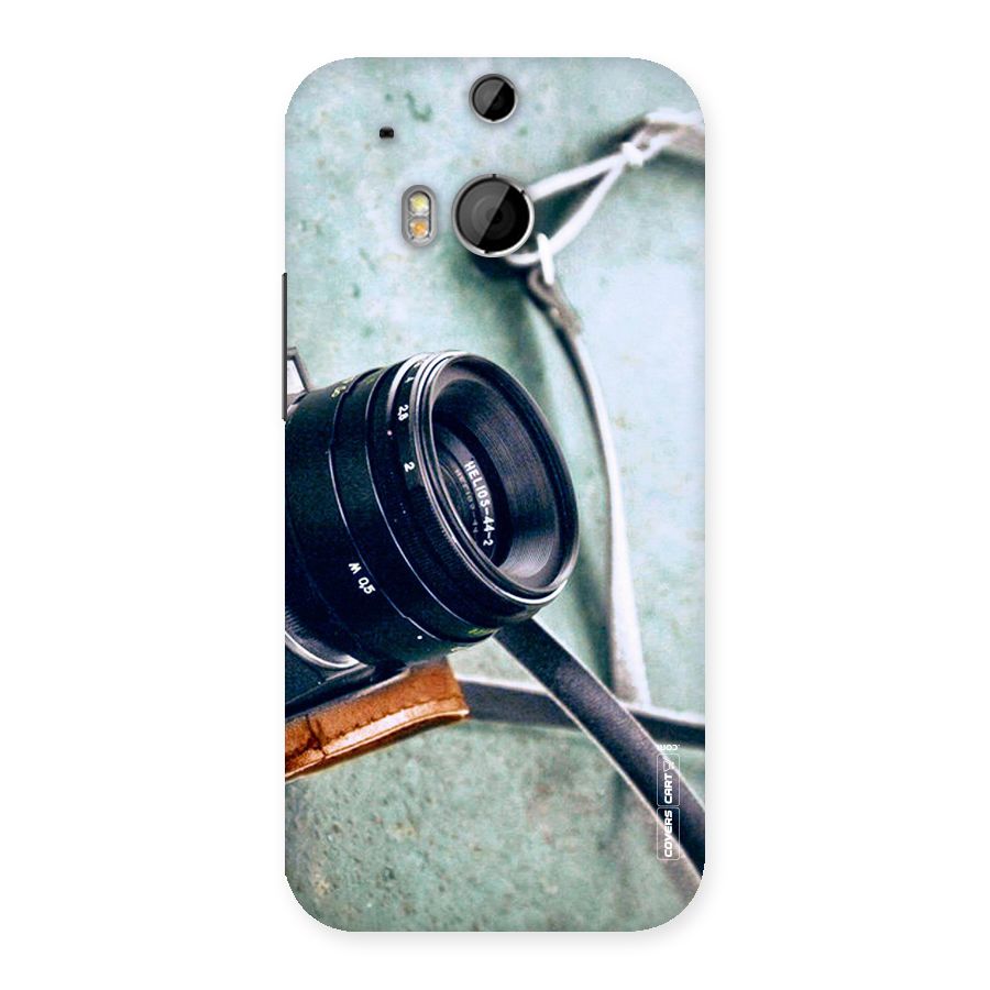 Leather Camera Lens Back Case for HTC One M8