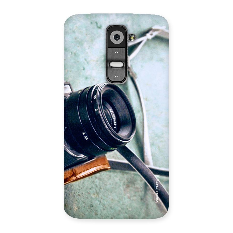 Leather Camera Lens Back Case for LG G2
