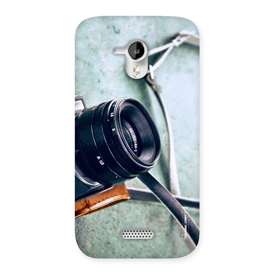 Leather Camera Lens Back Case for Micromax Canvas HD A116