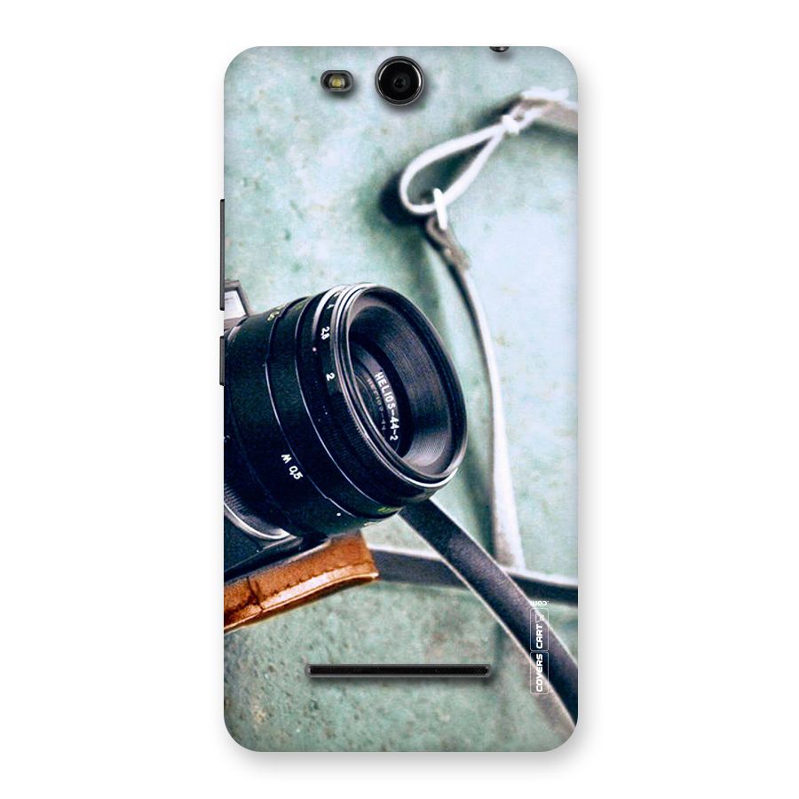 Leather Camera Lens Back Case for Micromax Canvas Juice 3 Q392