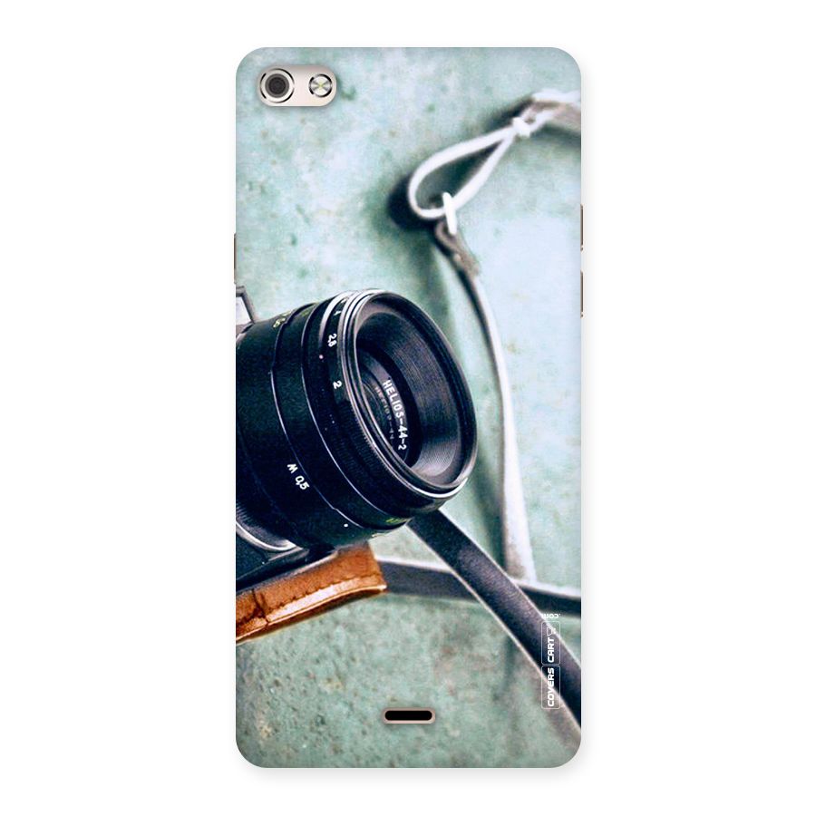 Leather Camera Lens Back Case for Micromax Canvas Silver 5