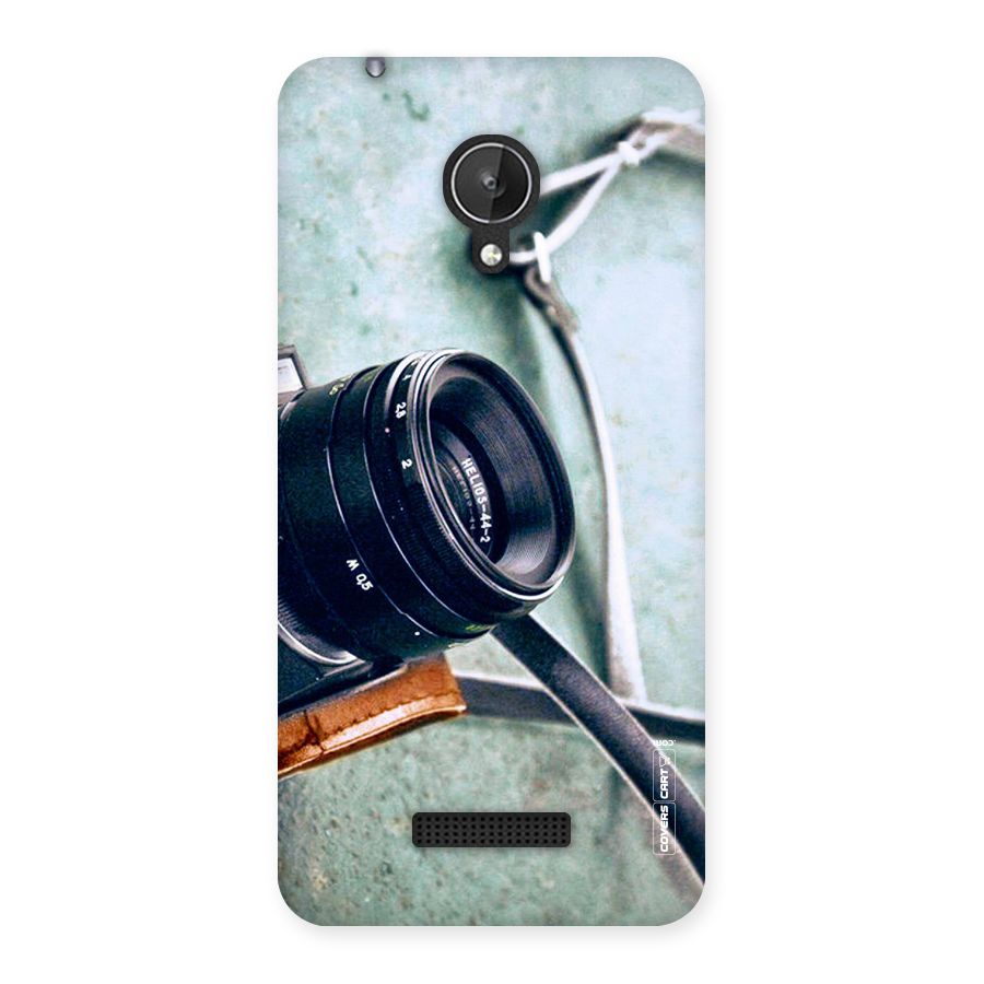 Leather Camera Lens Back Case for Micromax Canvas Spark Q380