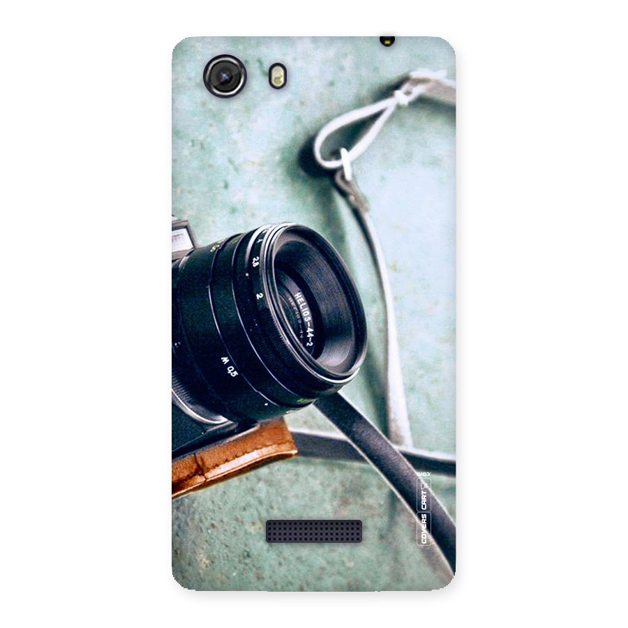 Leather Camera Lens Back Case for Micromax Unite 3