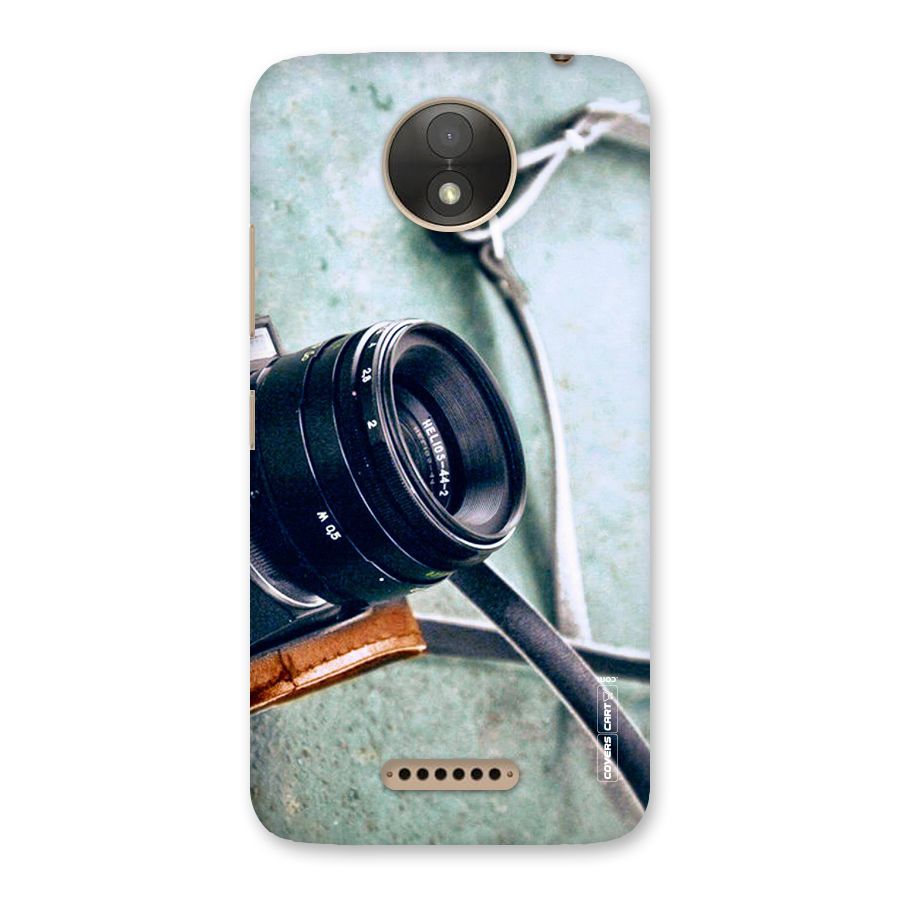 Leather Camera Lens Back Case for Moto C Plus