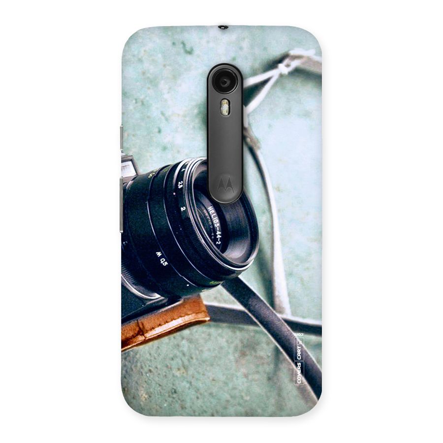 Leather Camera Lens Back Case for Moto G3