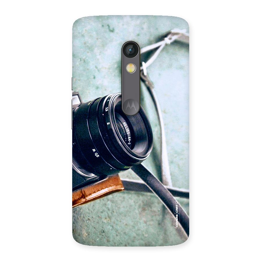 Leather Camera Lens Back Case for Moto X Play