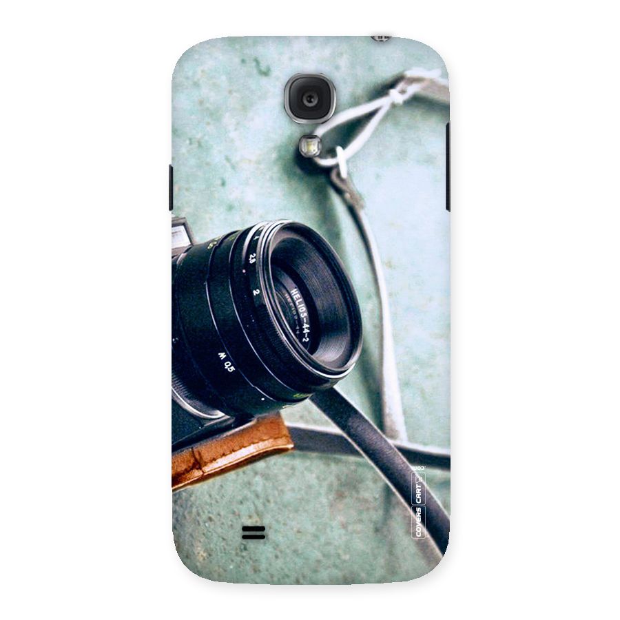 Leather Camera Lens Back Case for Samsung Galaxy S4