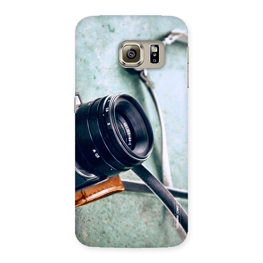 Leather Camera Lens Back Case for Samsung Galaxy S6 Edge