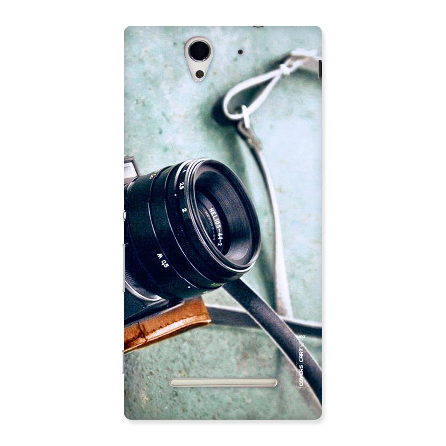 Leather Camera Lens Back Case for Sony Xperia C3