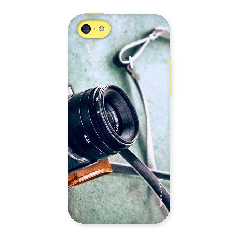 Leather Camera Lens Back Case for iPhone 5C