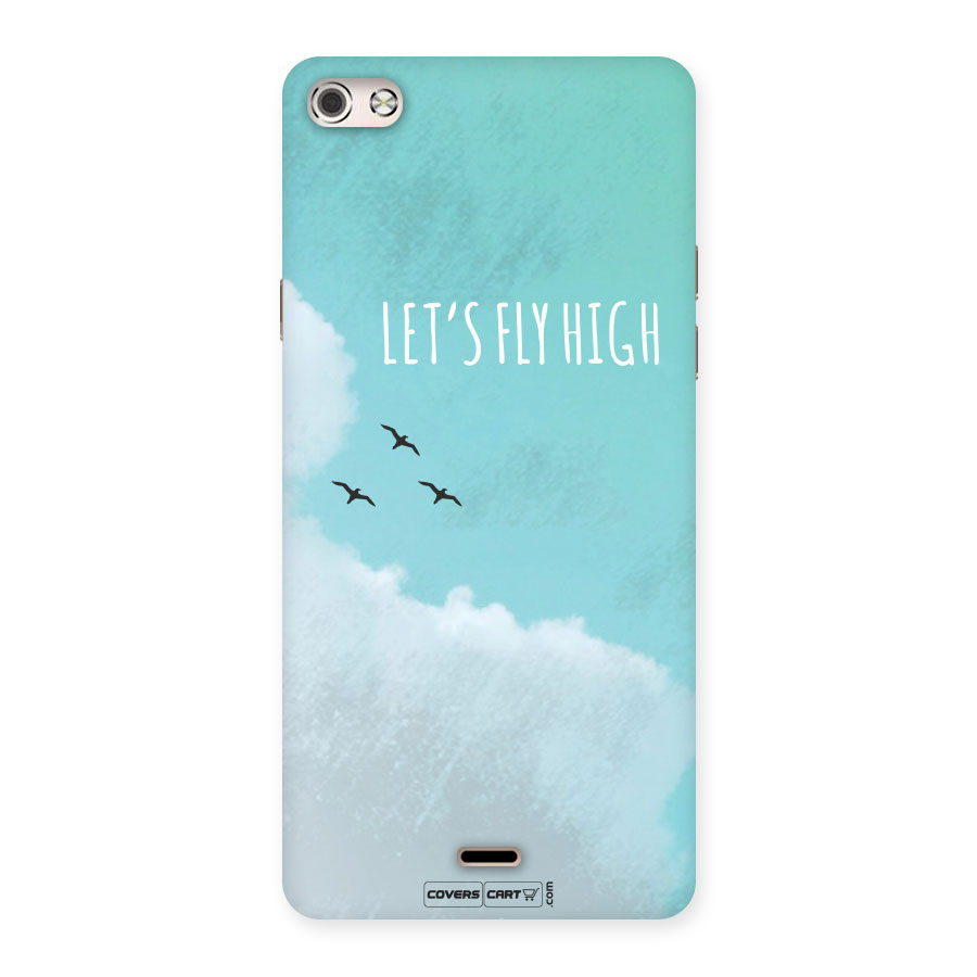 Lets Fly High Back Case for Micromax Canvas Silver 5