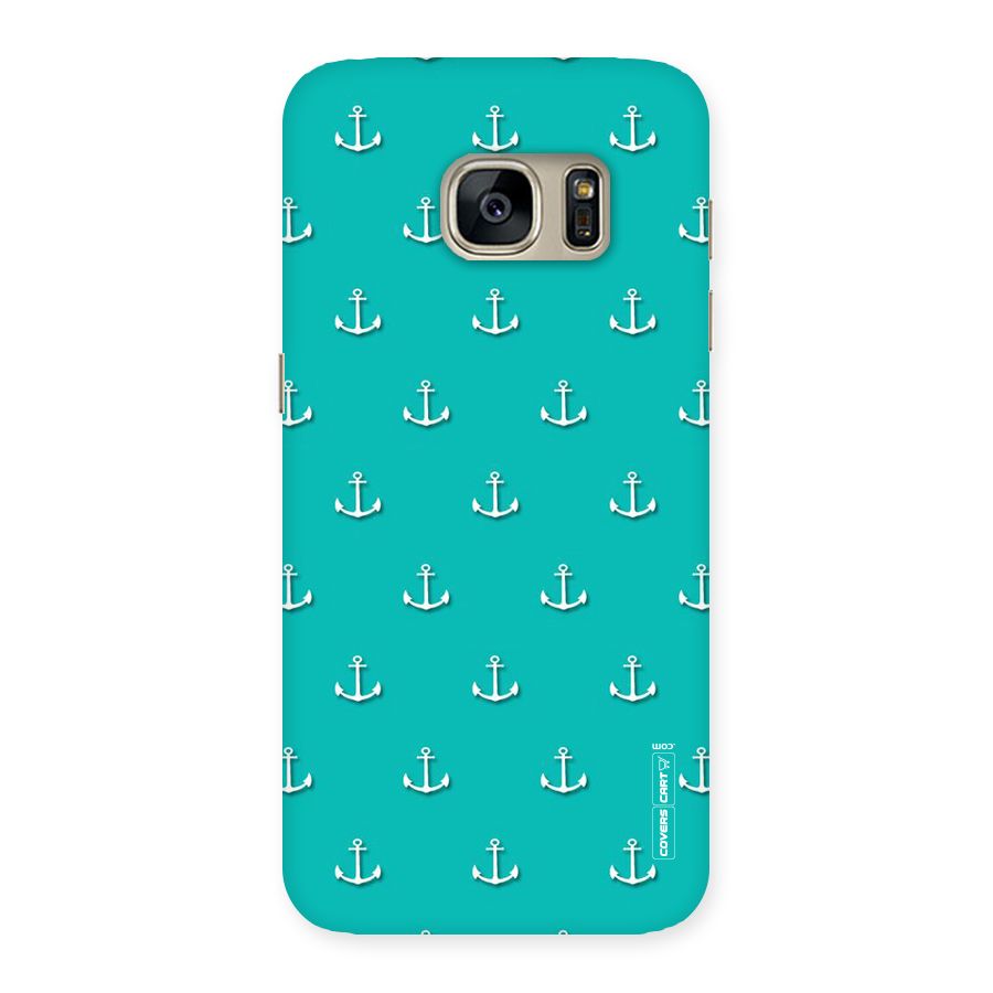 Light Blue Anchor Back Case for Galaxy S7