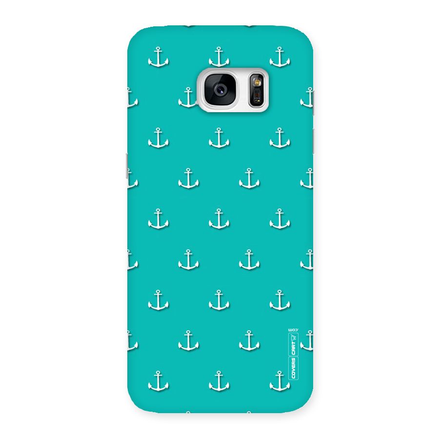 Light Blue Anchor Back Case for Galaxy S7 Edge