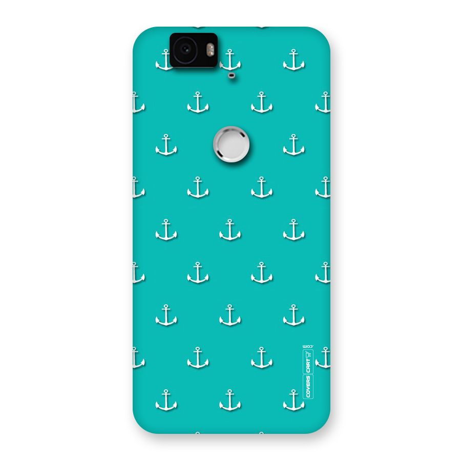 Light Blue Anchor Back Case for Google Nexus-6P