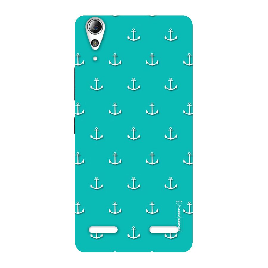 Light Blue Anchor Back Case for Lenovo A6000 Plus