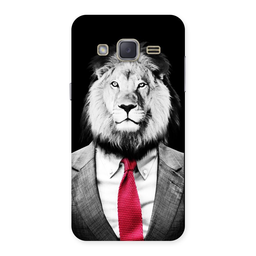 Lion with Red Tie Back Case for Galaxy J2