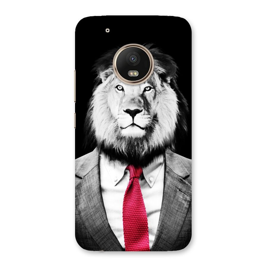 Lion with Red Tie Back Case for Moto G5 Plus