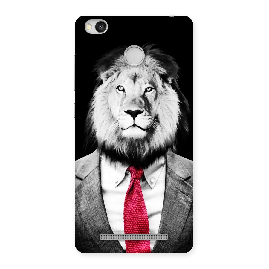 Lion with Red Tie Back Case for Redmi 3S Prime