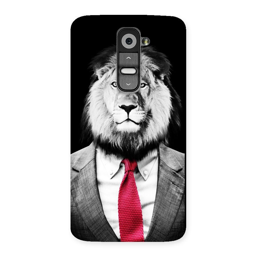 Lion with Red Tie Back Case for LG G2