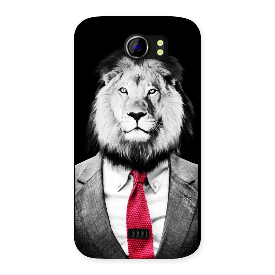 Lion with Red Tie Back Case for Micromax Canvas 2 A110