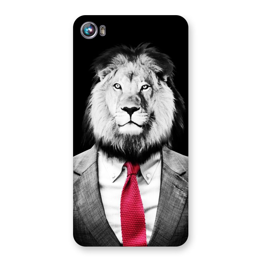Lion with Red Tie Back Case for Micromax Canvas Fire 4 A107