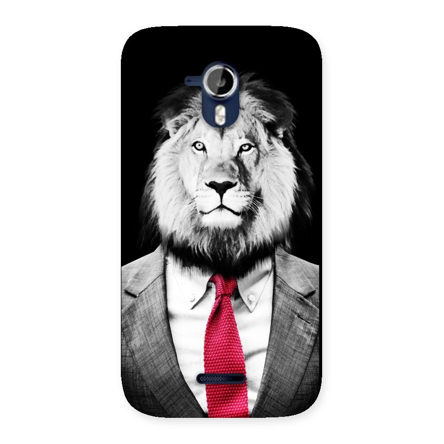 Lion with Red Tie Back Case for Micromax Canvas Magnus A117