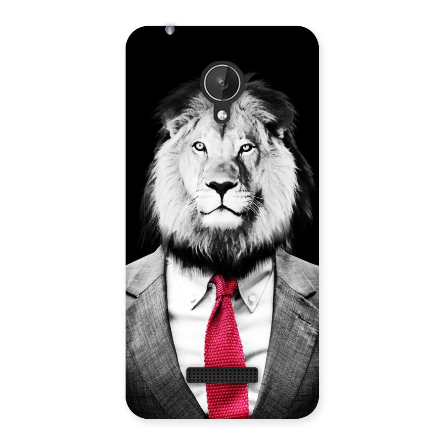 Lion with Red Tie Back Case for Micromax Canvas Spark Q380