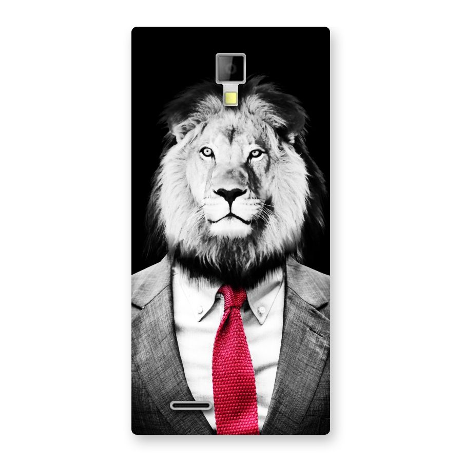 Lion with Red Tie Back Case for Micromax Canvas Xpress A99