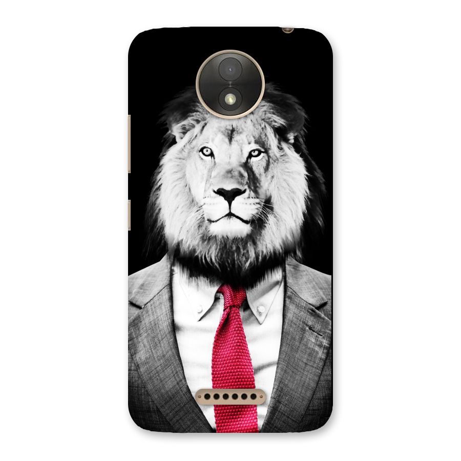 Lion with Red Tie Back Case for Moto C Plus