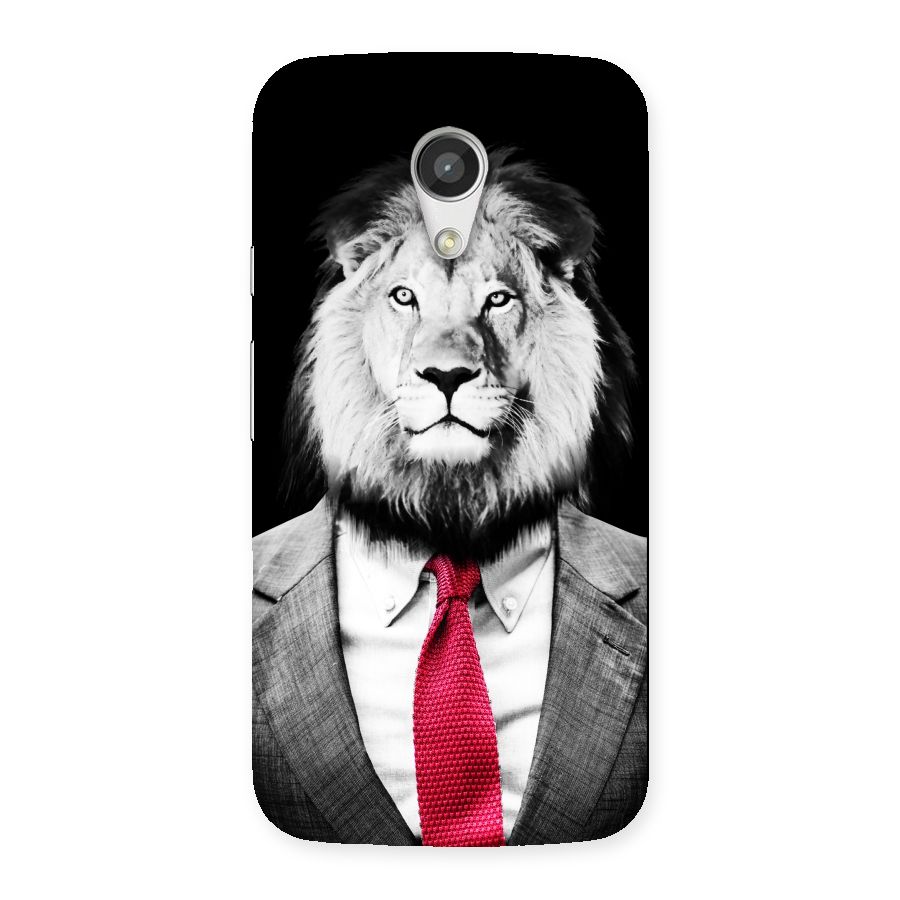 Lion with Red Tie Back Case for Moto G 2nd Gen