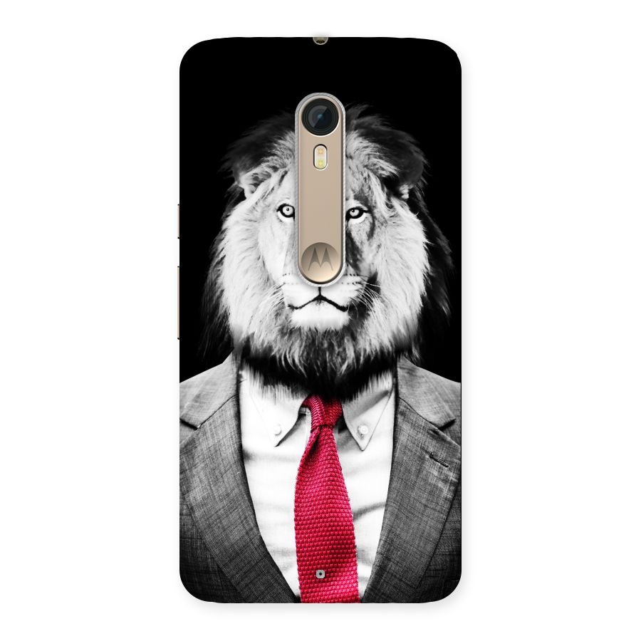 Lion with Red Tie Back Case for Motorola Moto X Style