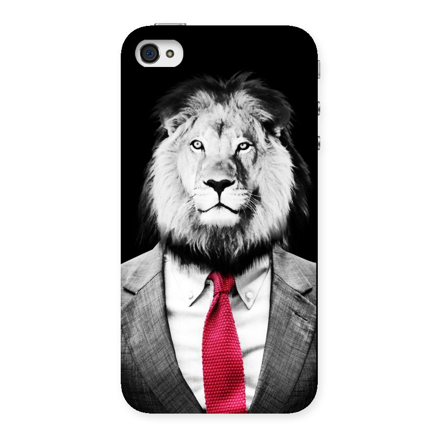 Lion with Red Tie Back Case for iPhone 4 4s