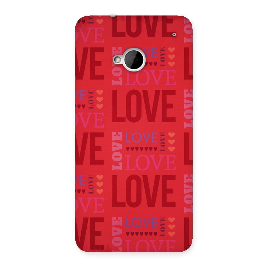 Love Pattern Back Case for HTC One M7