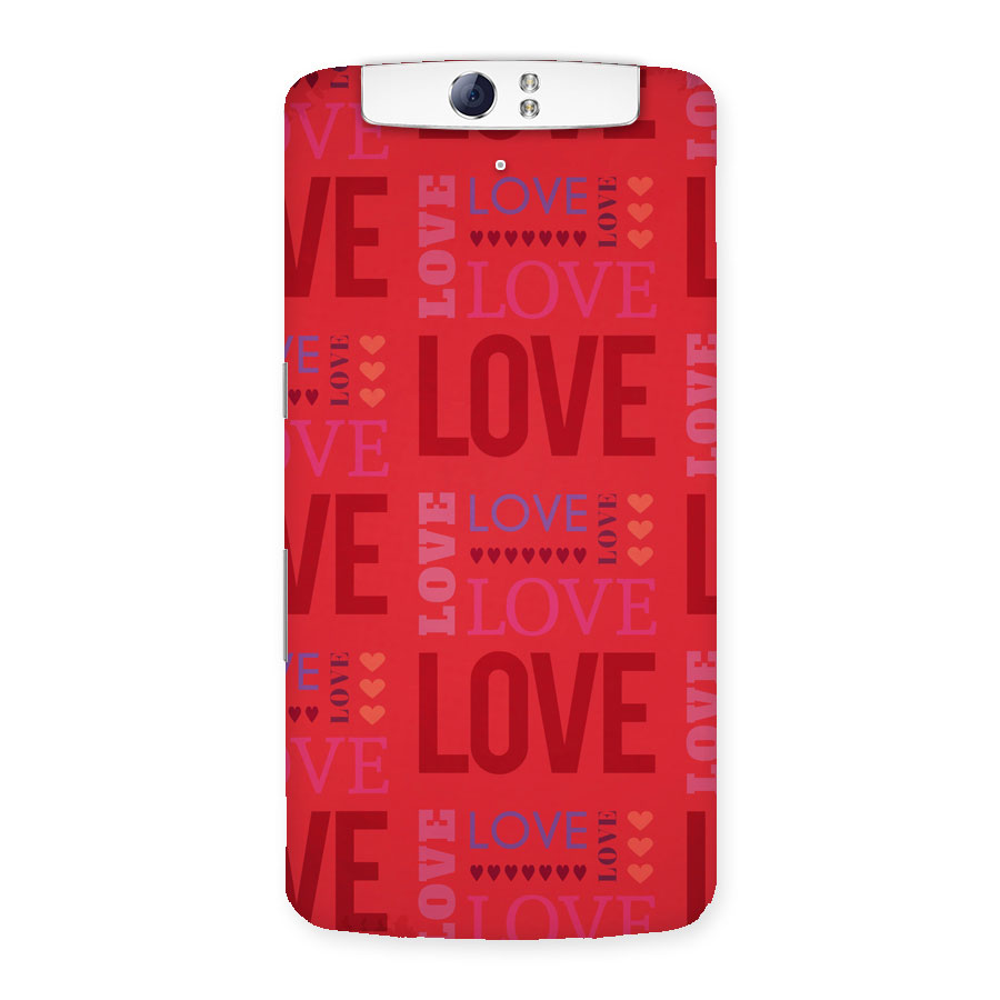 Love Pattern Back Case for Oppo N1