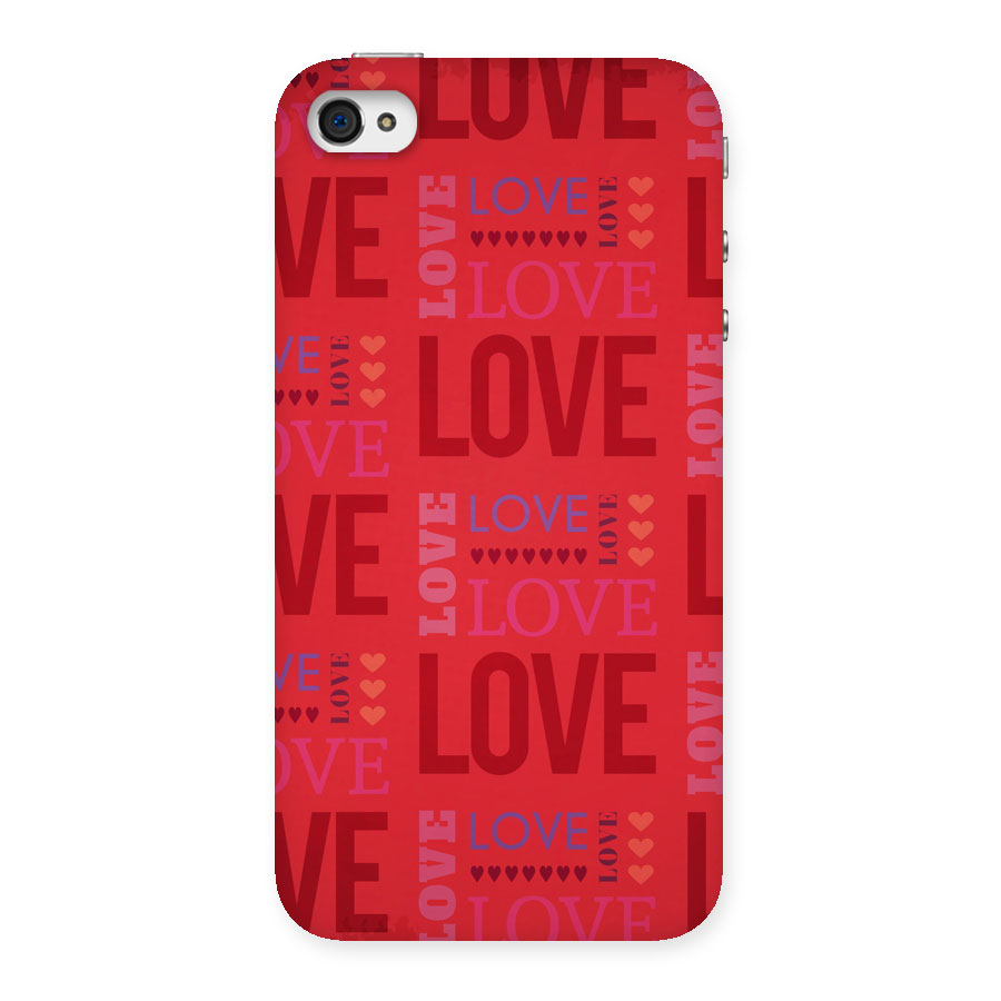 Love Pattern Back Case for iPhone 4 4s