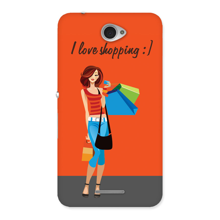 Love Shopping Classy Girl Back Case for Sony Xperia E4