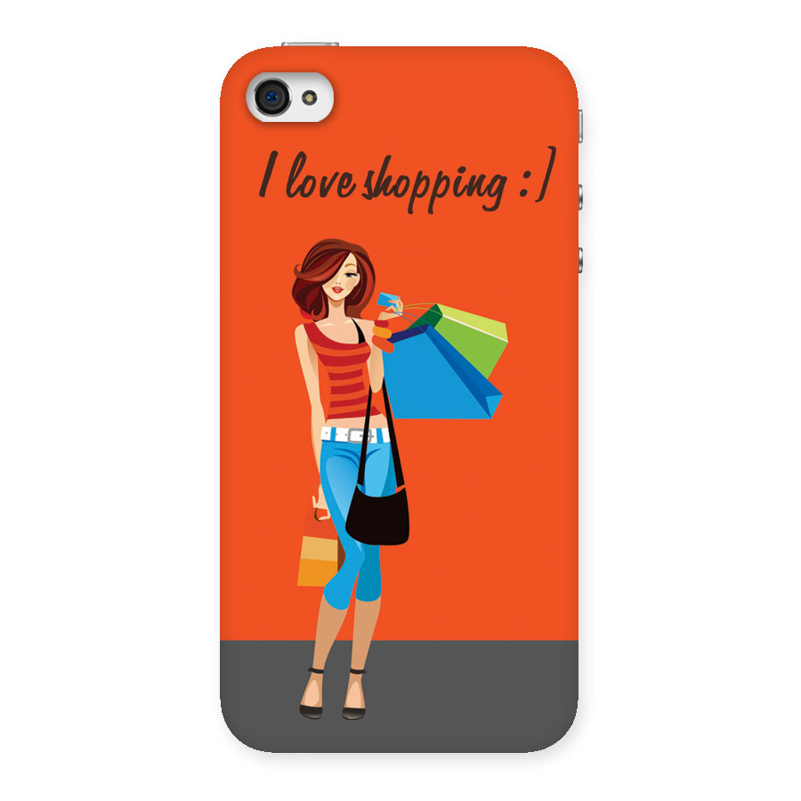 Love Shopping Classy Girl Back Case for iPhone 4 4s