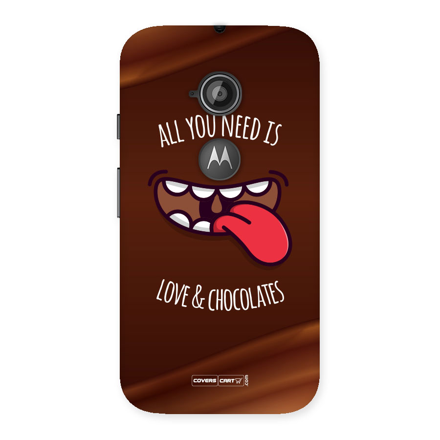 Love and Chocolates Back Case for Moto E 2nd Gen