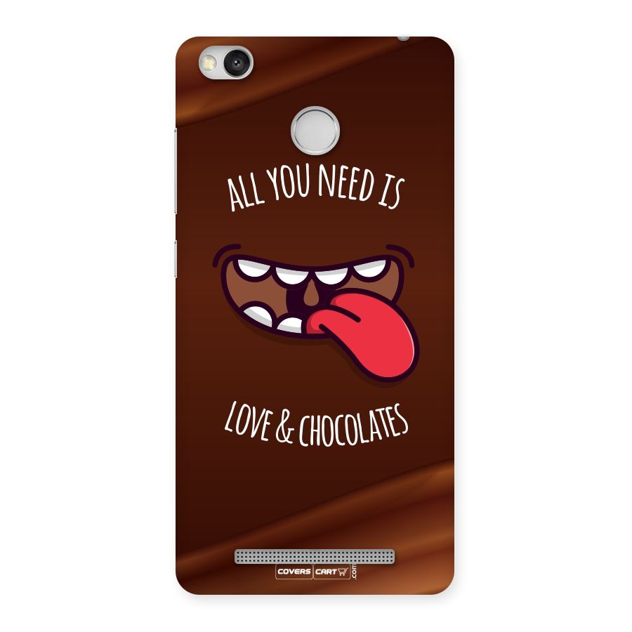Love and Chocolates Back Case for Redmi 3S Prime