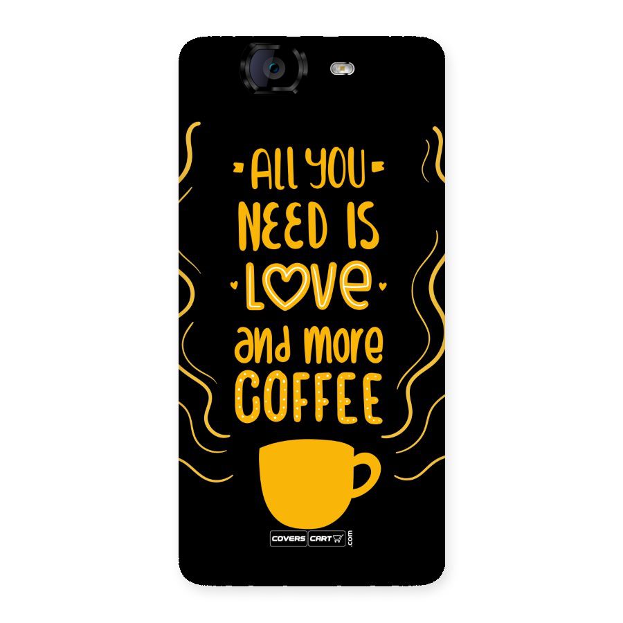 Love and More Coffee Back Case for Canvas Knight A350