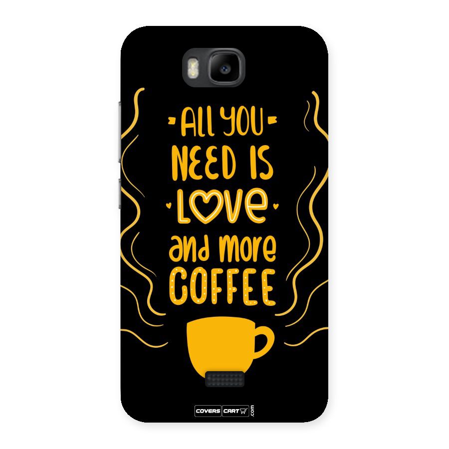Love and More Coffee Back Case for Honor Bee