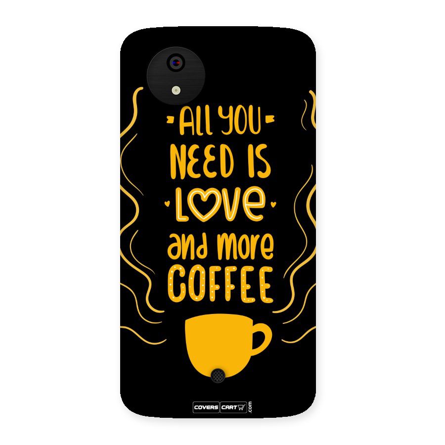 Love and More Coffee Back Case for Micromax Canvas A1