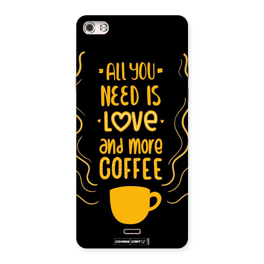 Love and More Coffee Back Case for Micromax Canvas Silver 5