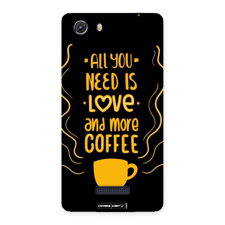 Love and More Coffee Back Case for Micromax Unite 3