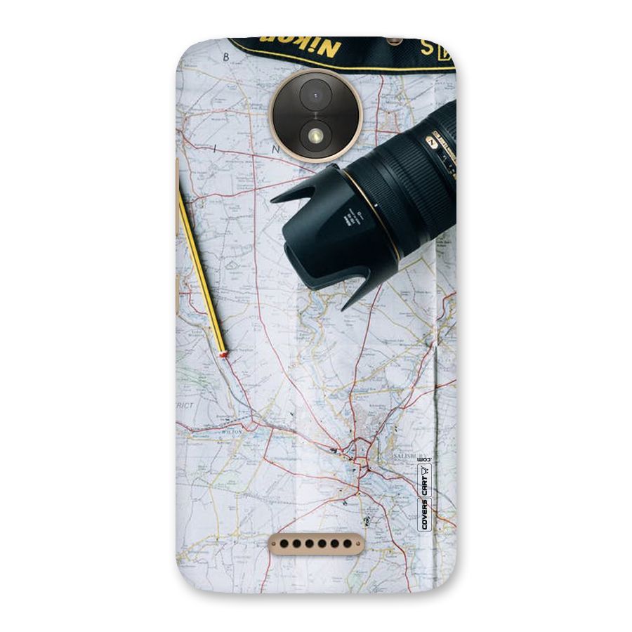 Map And Camera Back Case for Moto C Plus