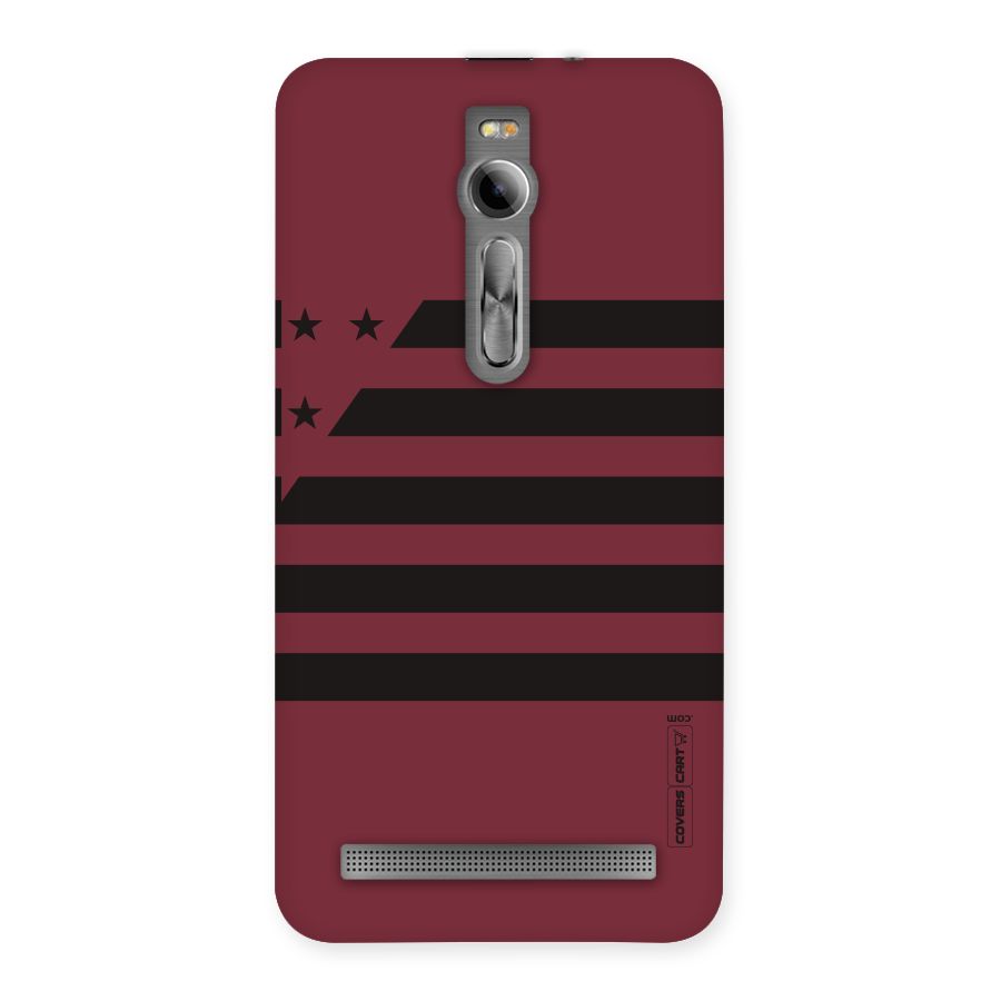 Maroon Star Striped Back Case for Asus Zenfone 2