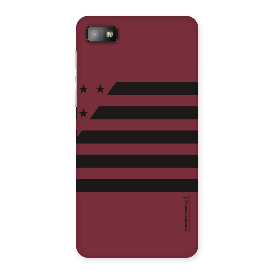 Maroon Star Striped Back Case for Blackberry Z10