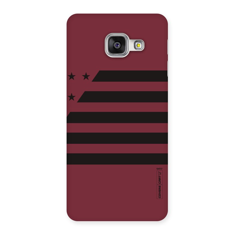 Maroon Star Striped Back Case for Galaxy A3 2016