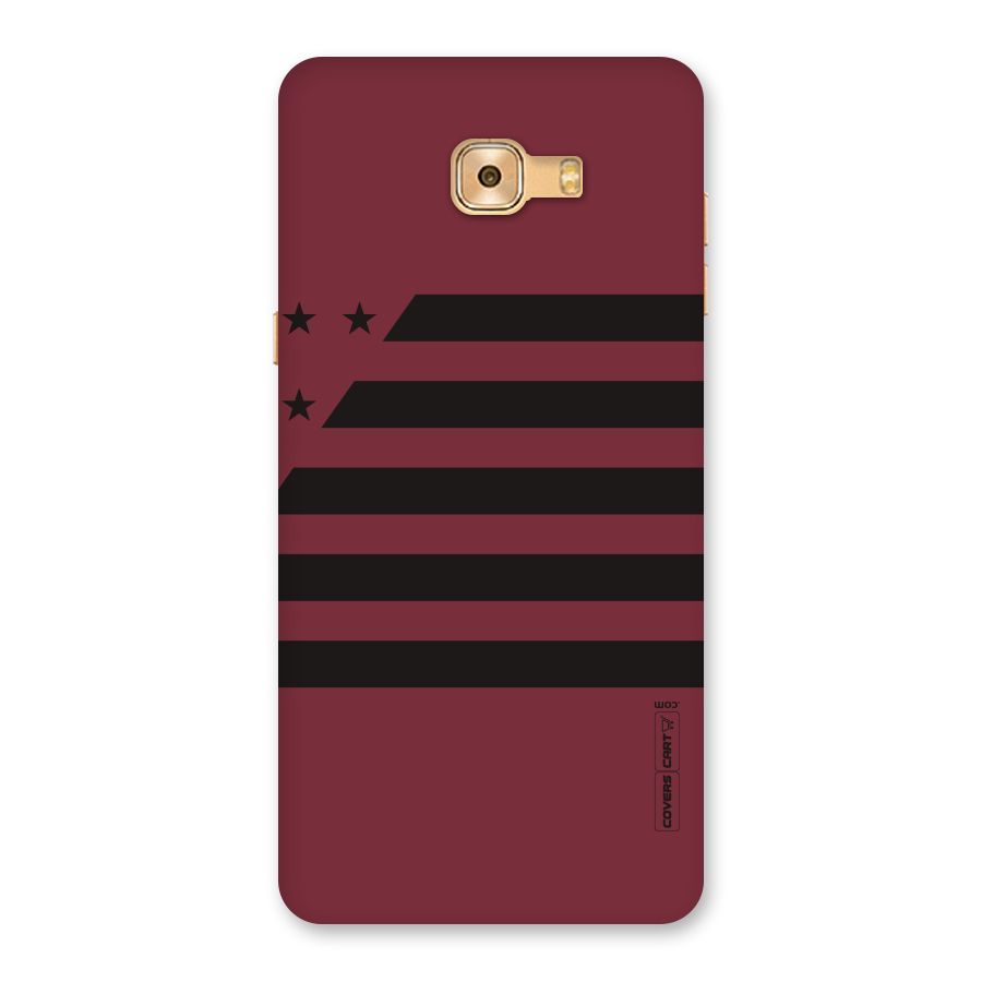 Maroon Star Striped Back Case for Galaxy C9 Pro