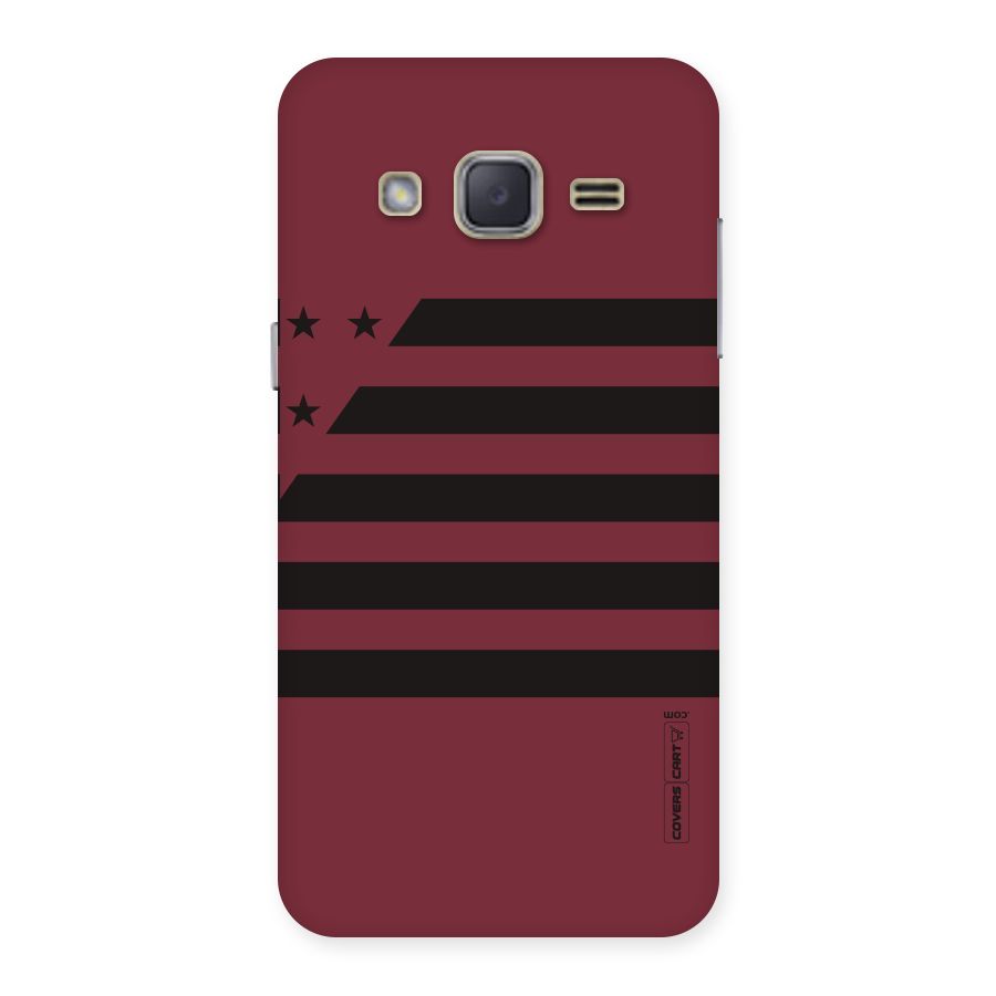 Maroon Star Striped Back Case for Galaxy J2